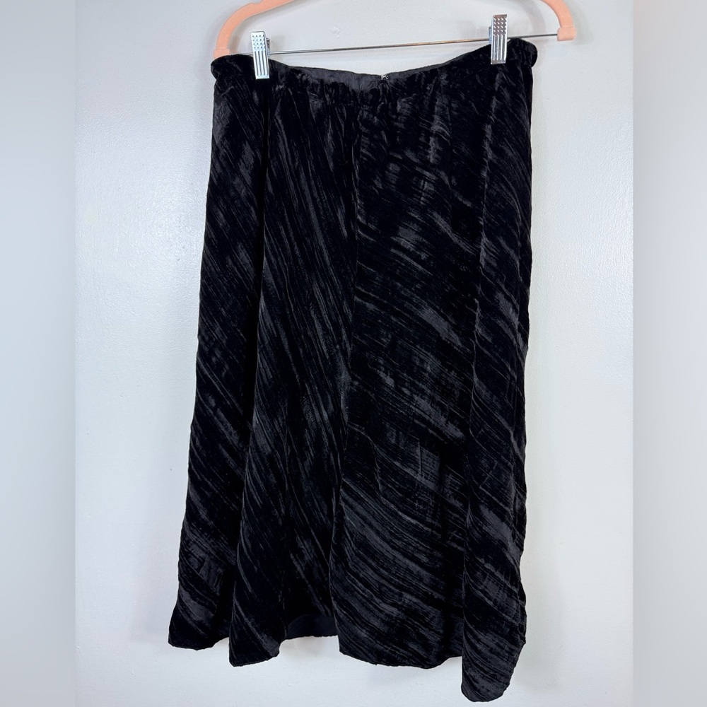 Vintage Y2K Womens Velvet Midi‎ Skirt Black Size 18 Style & Co Festive Goth - Picture 2 of 6